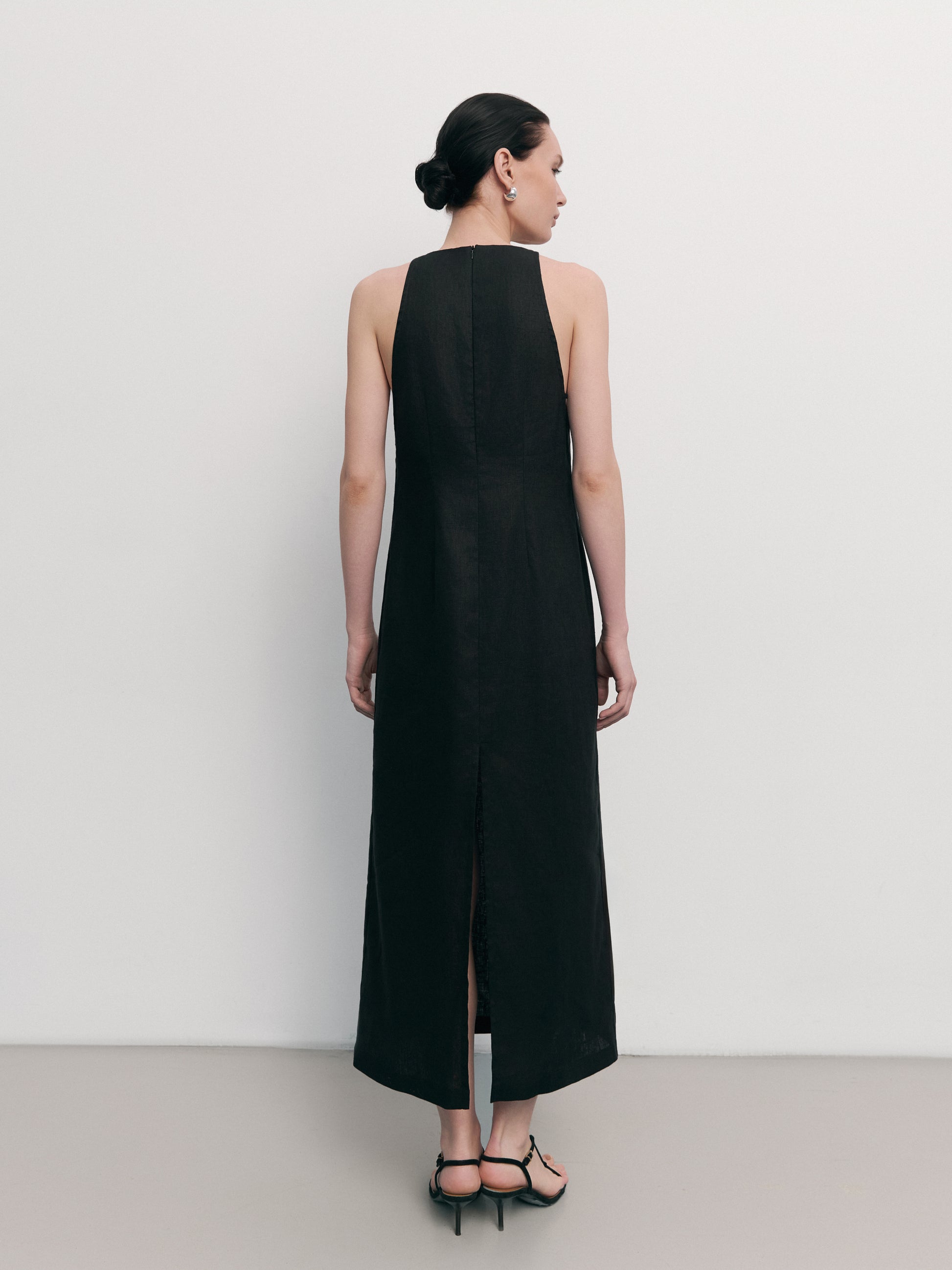 Black dress with a back slit