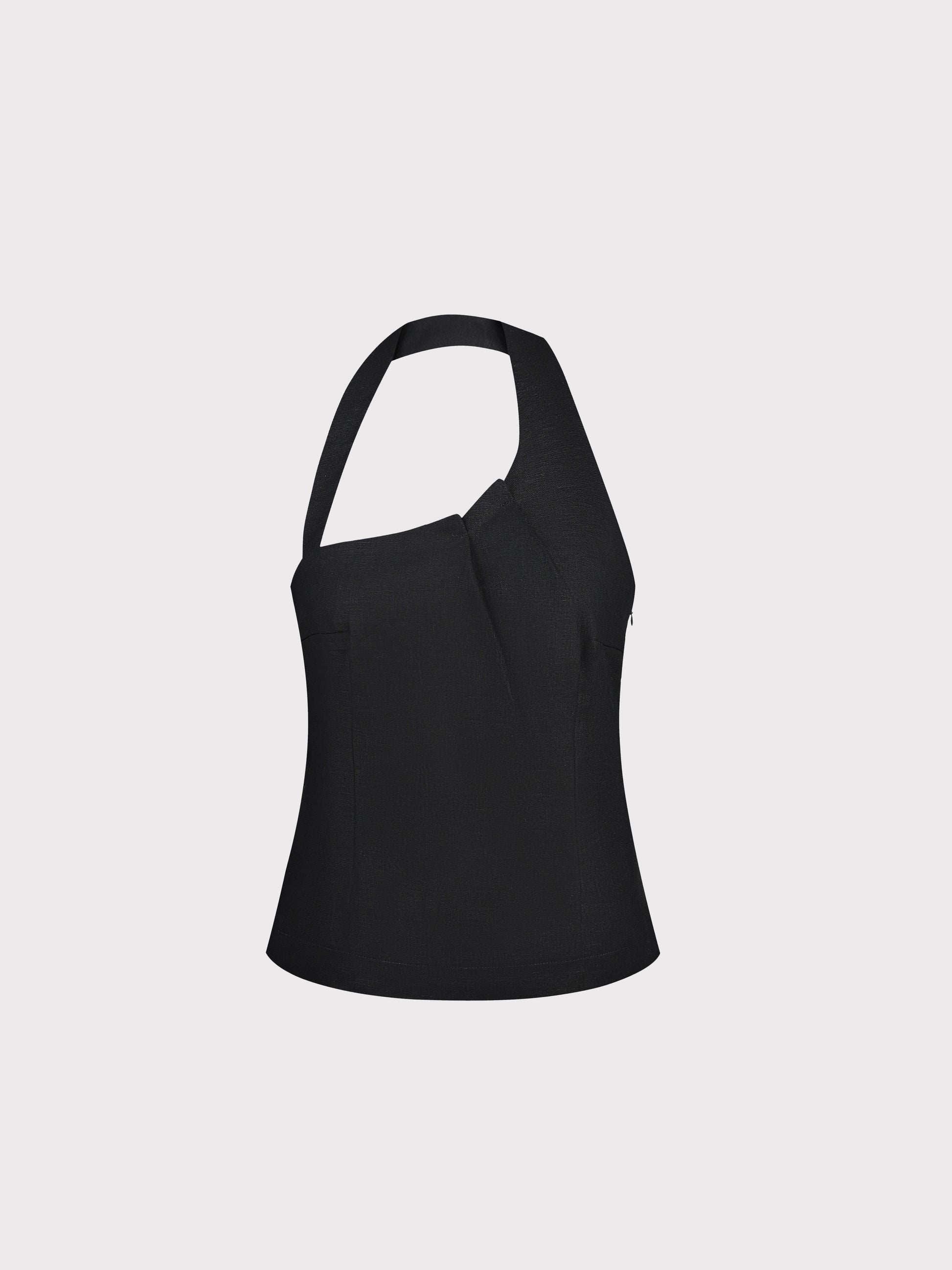 Classic black linen top 