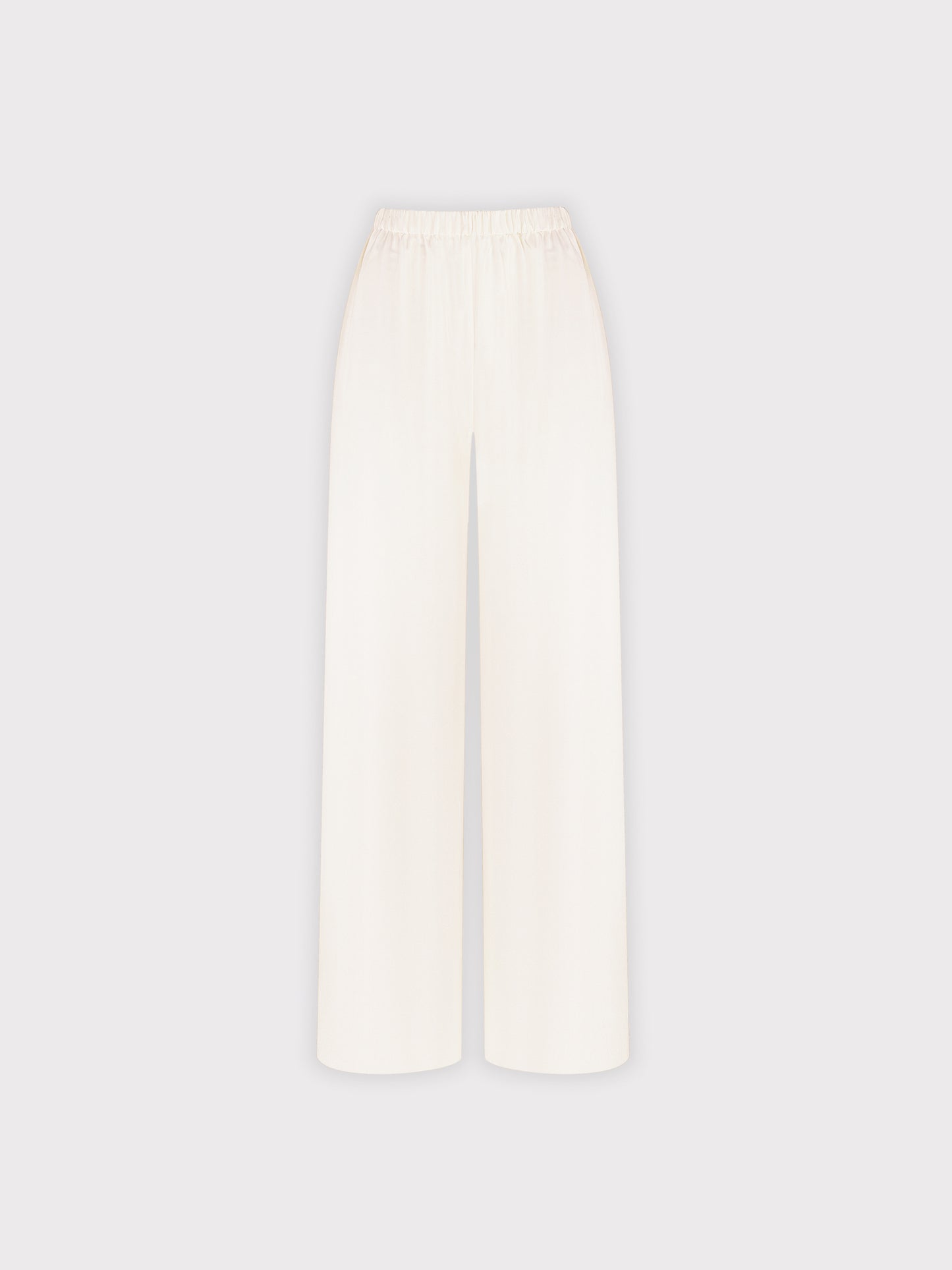 White silk trousers 
