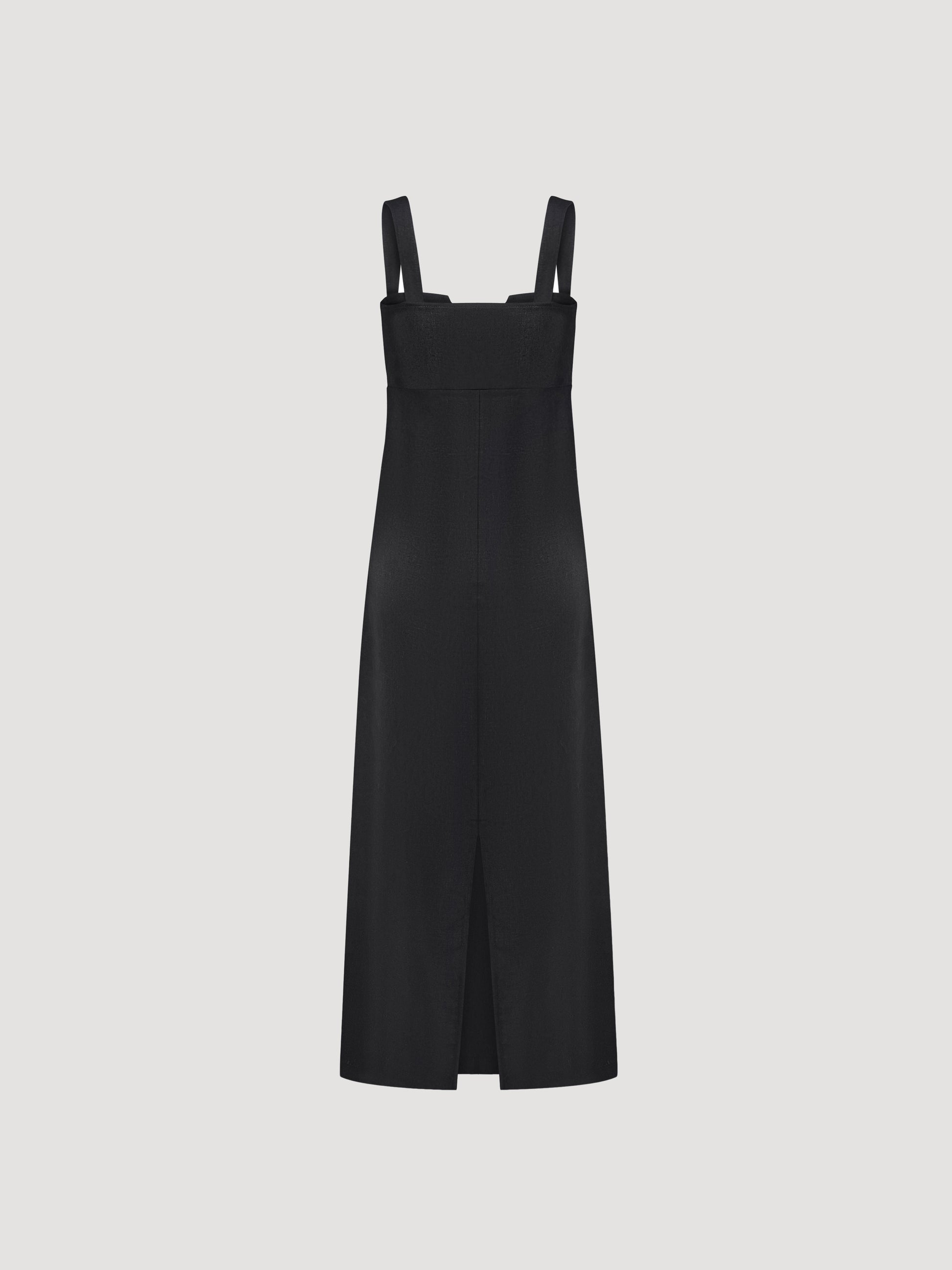 Linen dress with straps