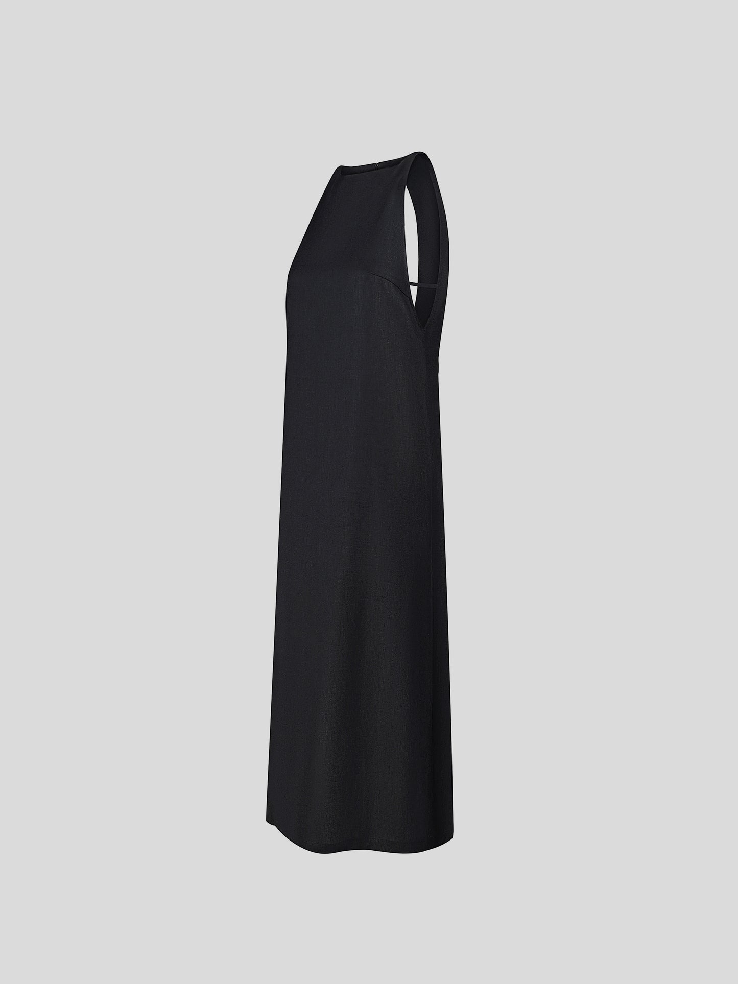 Black dress with thin straps on the sides