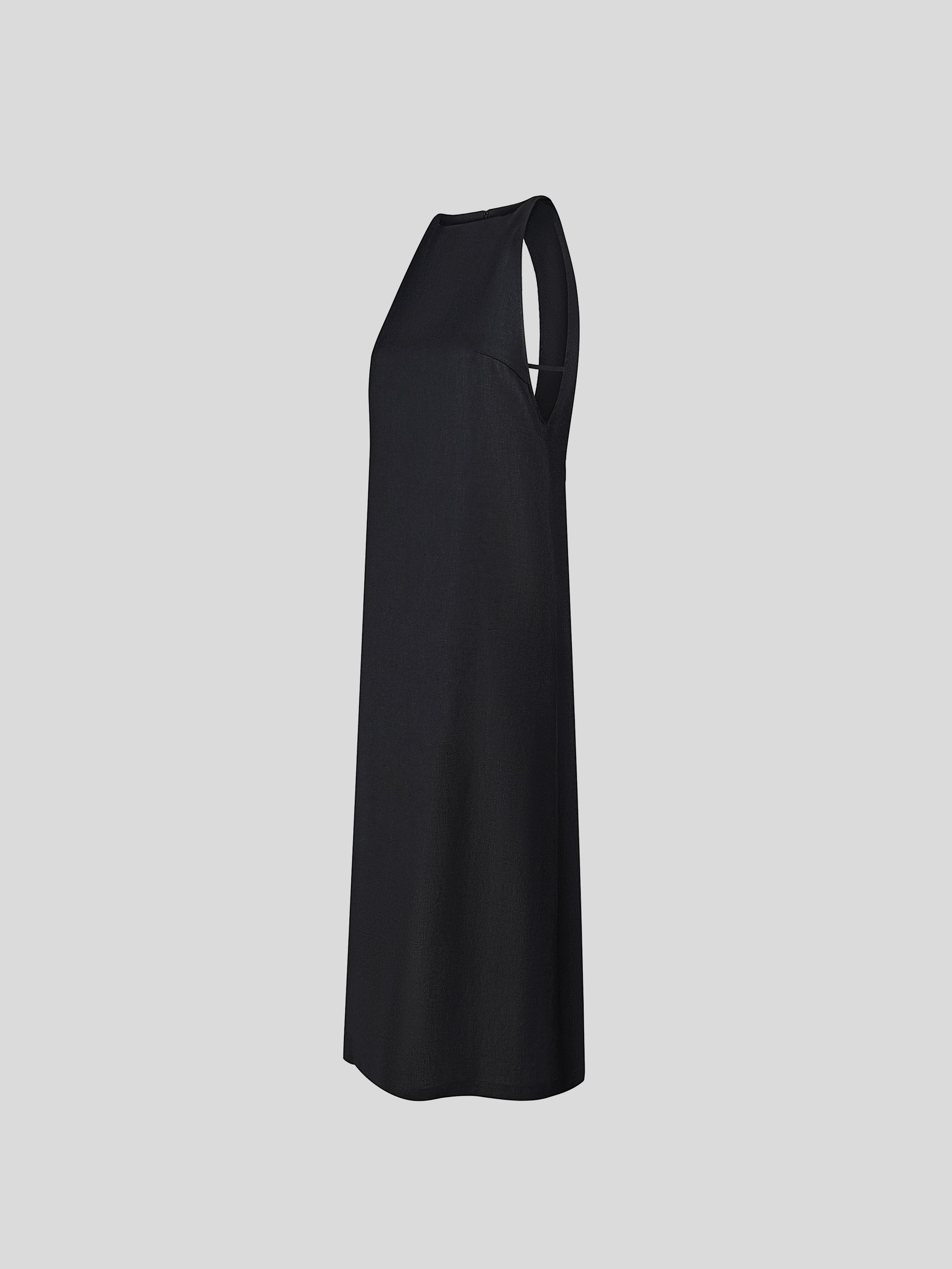 Black dress with thin straps on the sides