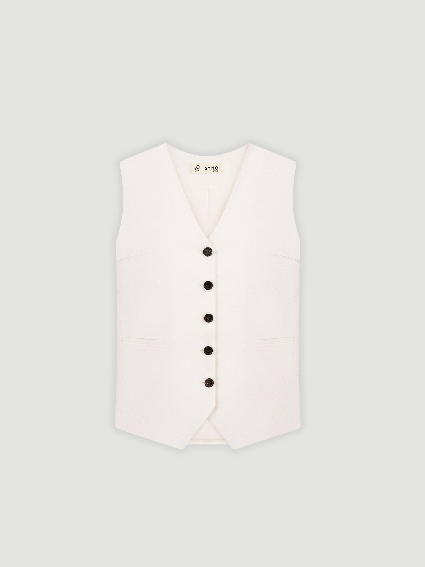 White linen vest