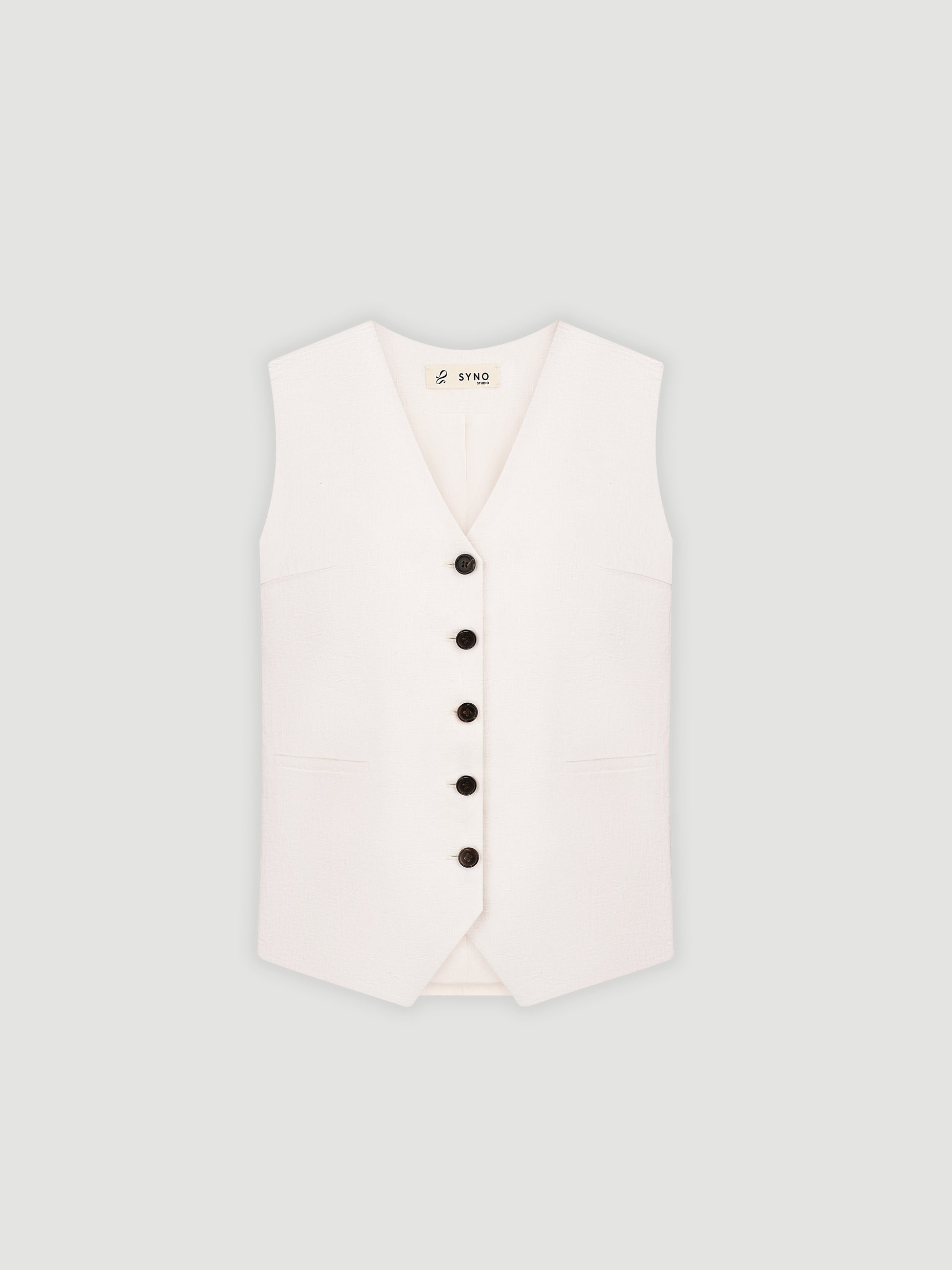 White linen vest